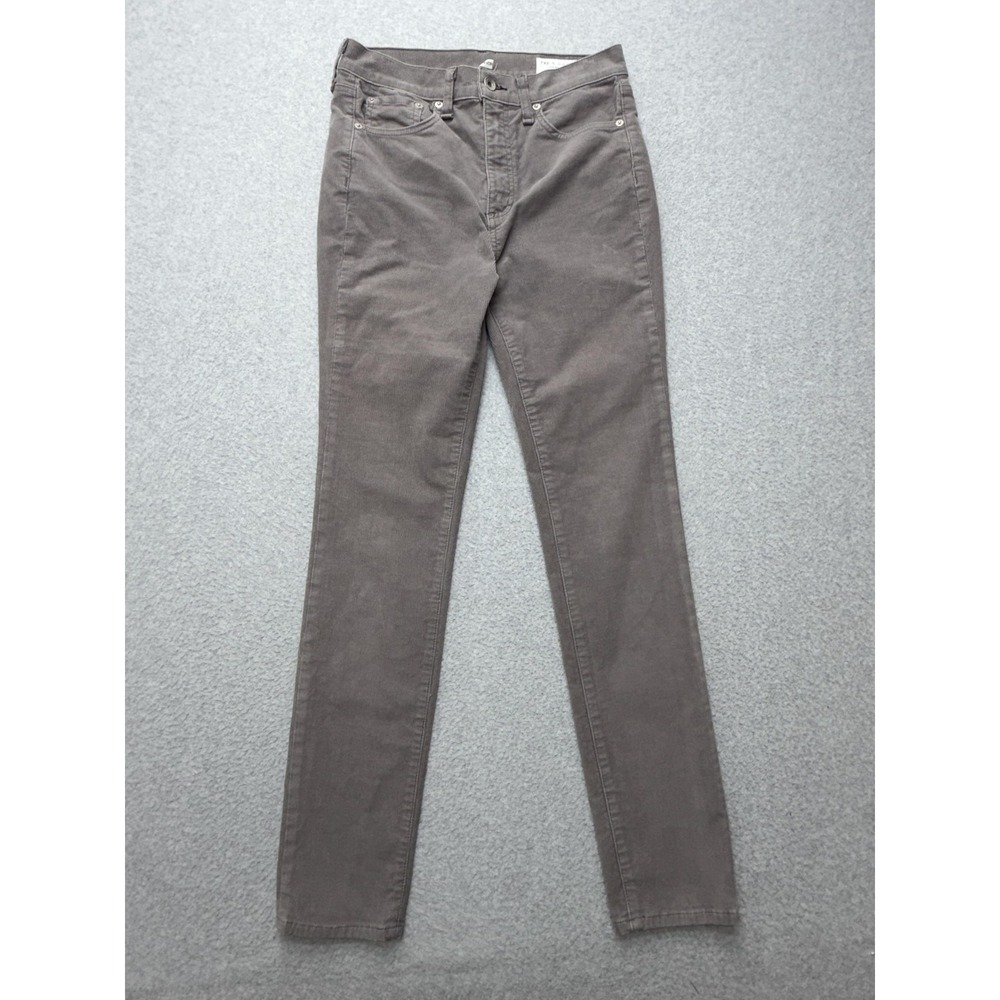Rag & Bone Pants Womens 28 Gray‎ High Rise Skinny Corduroy Stretch Made USA